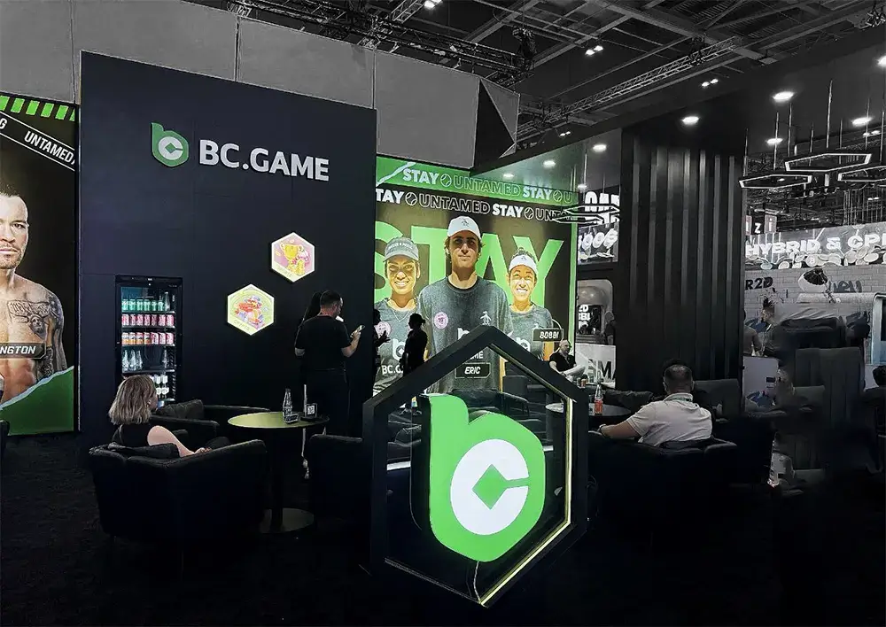 BC.GAME(BC게임) 2025년 iGB LIVE 런던 컨퍼런스 부스 사진