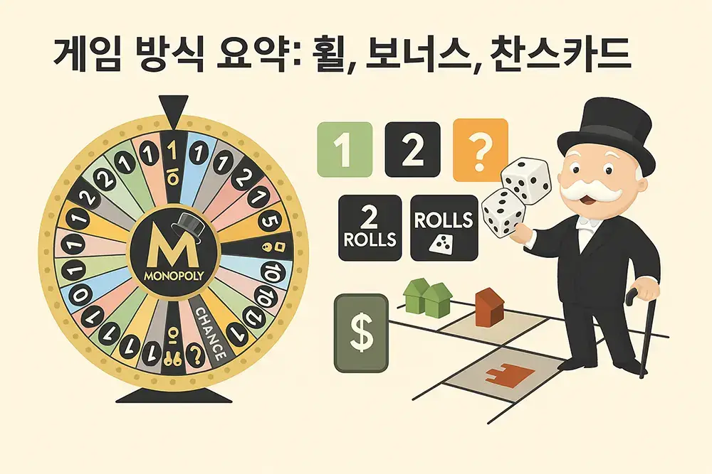 모노폴리 라이브 휠과 보너스·찬스카드 개요 이미지