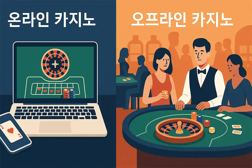 온라인 카지노와 오프라인 카지노 차이점: 노트북·모바일로 즐기는 온라인 카지노와 실제 테이블에서 즐기는 오프라인 카지노 비교